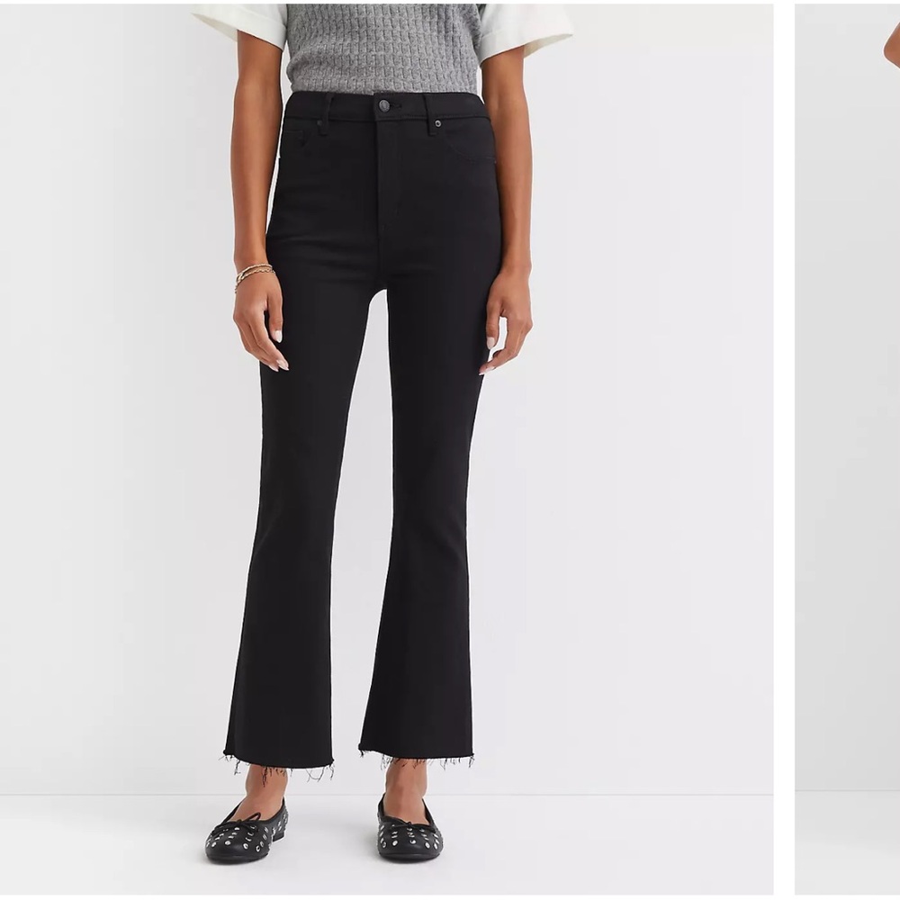 LOFT Curvy High Waist Flare Crop Jeans